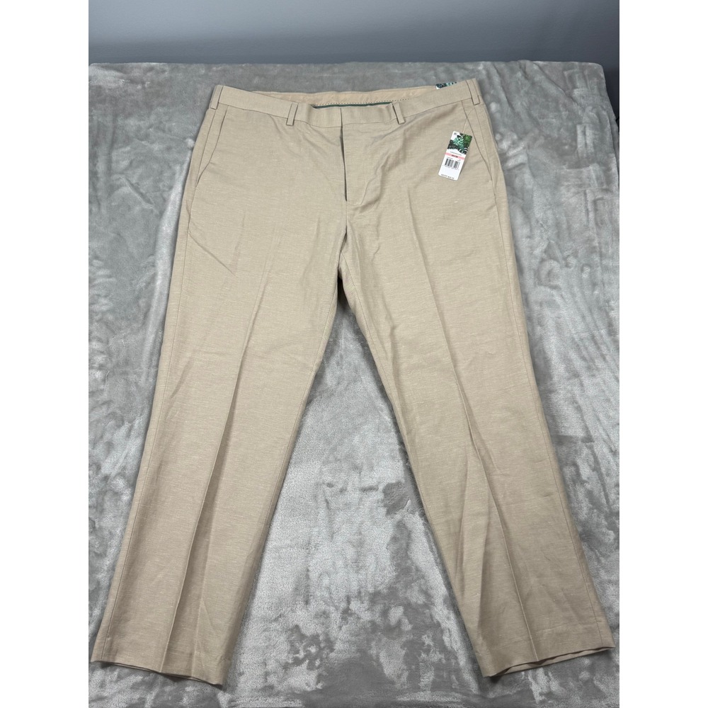 NWT Cubavera Mens Linen Blend Flat Front Dress Pants 40x30 Resort Wear Old Money
